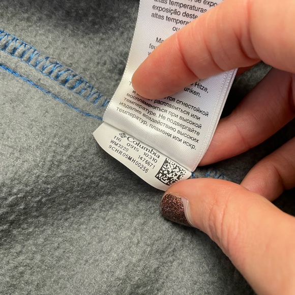 Men’s Columbia Full Zip Fleece Jacket Blue / Gray Size L - Picture 10 of 13